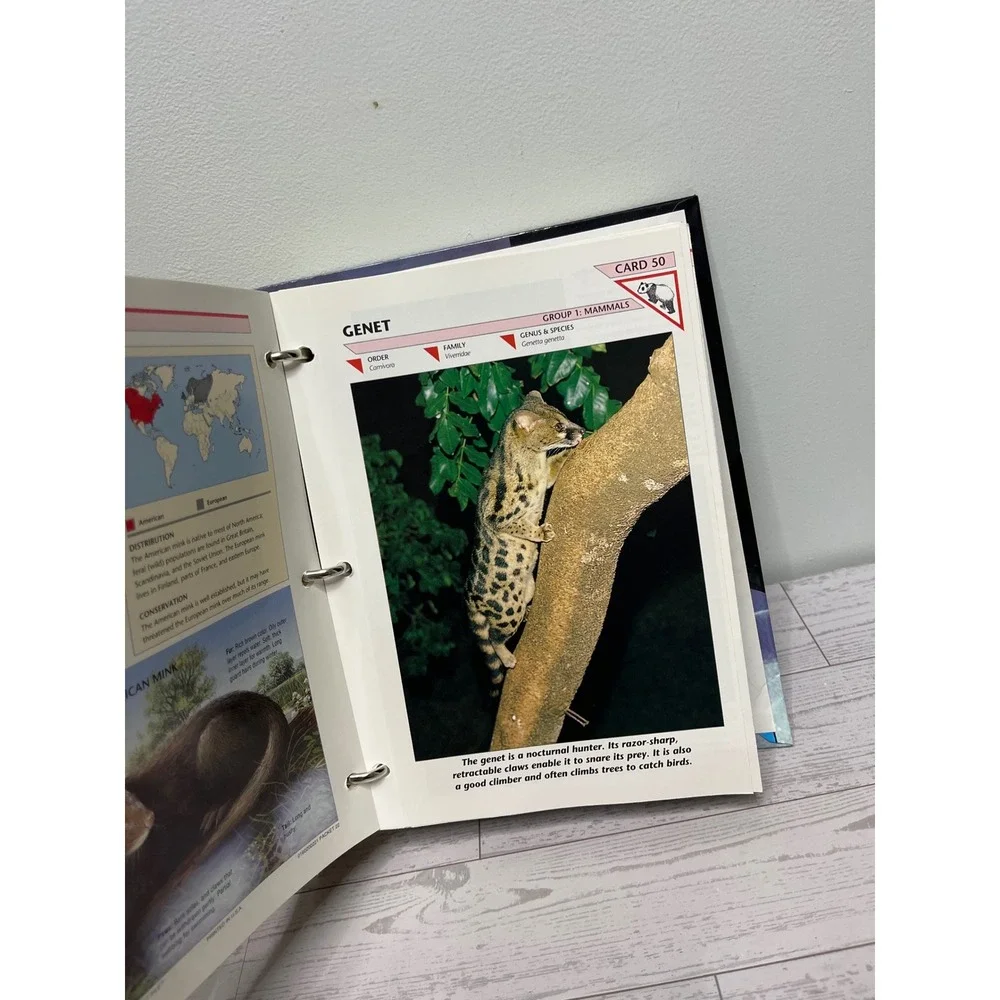 1992 Wildlife Fact-File Binder & Cards Group 1 Mammals INCOMPLETE  Home School